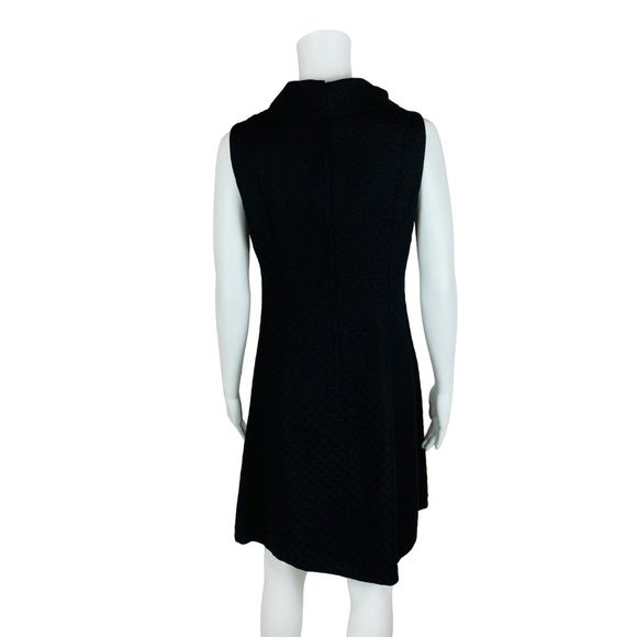 Vintage 1960s Mod Mini Dress Black Circles Peter Pan Collar | B 36" - Picture 9 of 12